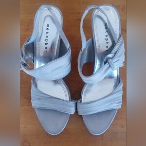 Metaphor Women's Silver Strappy Heels